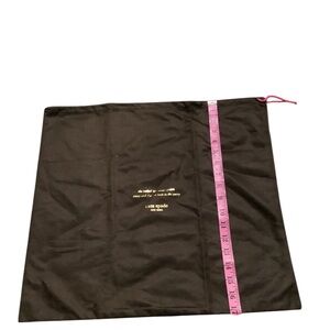 kate spade black dust pouch with pink drawstring